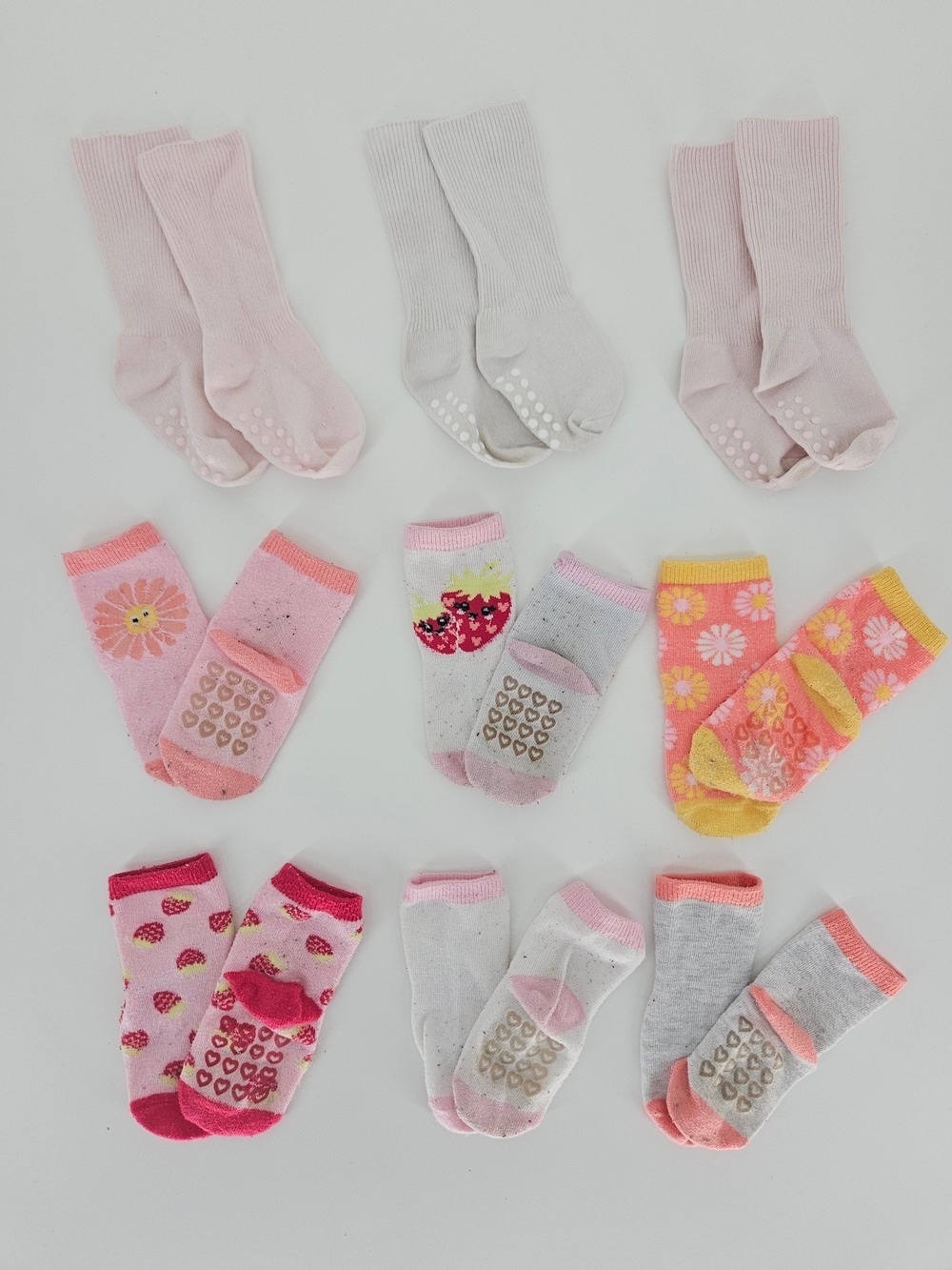 5/$25 Bundle of 9 pairs of baby girl Non-slip socks